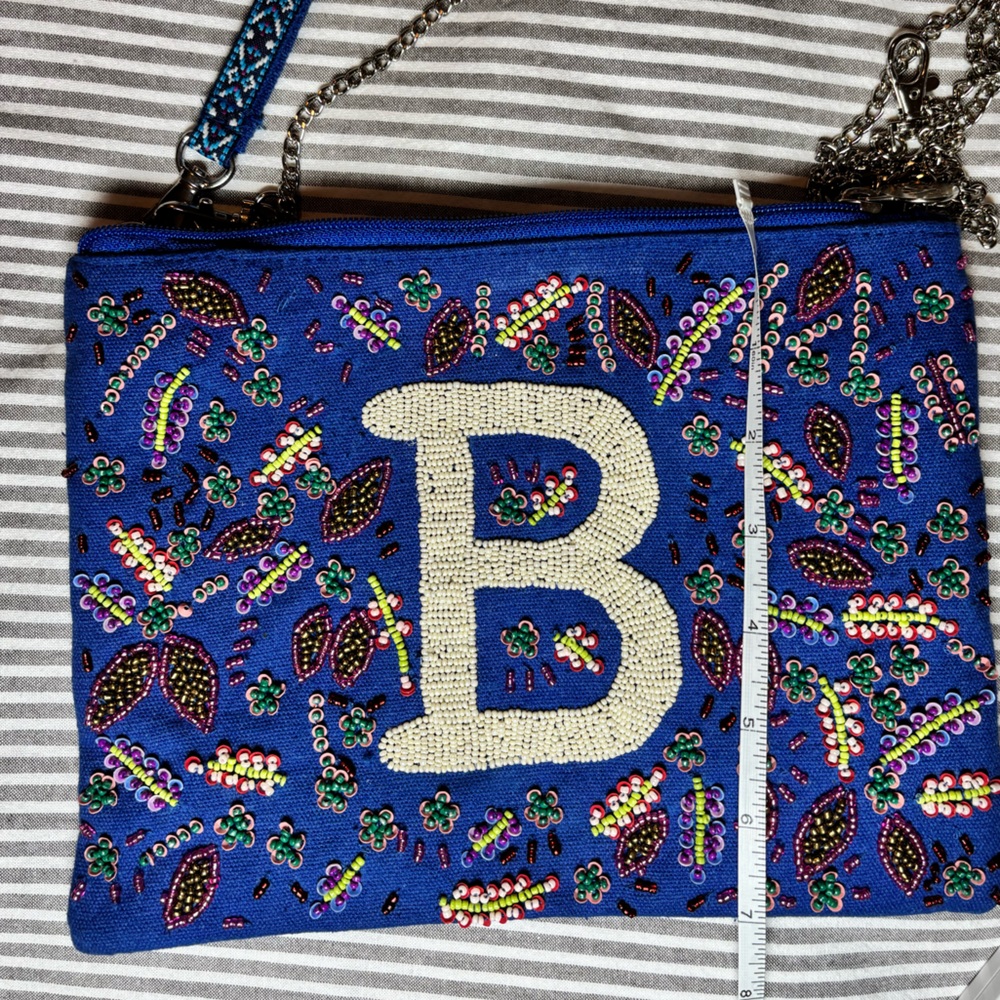 America & Beyond Blue Hand Beaded Purse and Coin Purse Set. - Picture 3 of 12